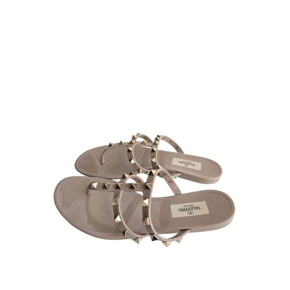 Valentino Garavani Rockstud Flat Sandal Poudre Made in Italy Size 6US - Picture 3 of 10